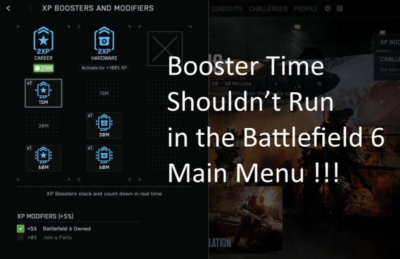 Battlefield 6 наказывает за бездействие в меню — игроки требуют изменить систему бустеров опыта