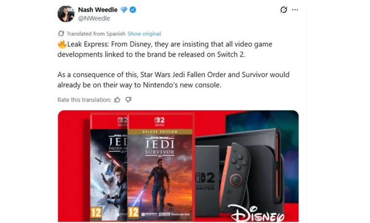 Слух: дилогия Star Wars Jedi может появиться на Nintendo Switch 2