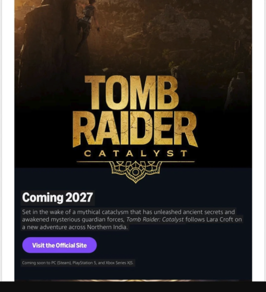 Утечка информации об игре Tomb Raider Catalyst перед церемонией The Game Awards, релиз которой ожидается в 2027 году