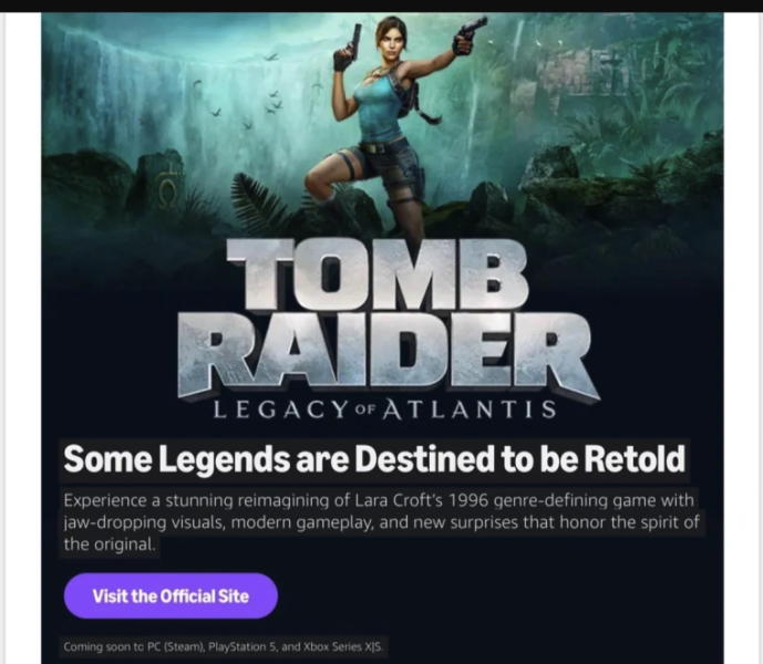 Утечка информации об игре Tomb Raider Catalyst перед церемонией The Game Awards, релиз которой ожидается в 2027 году
