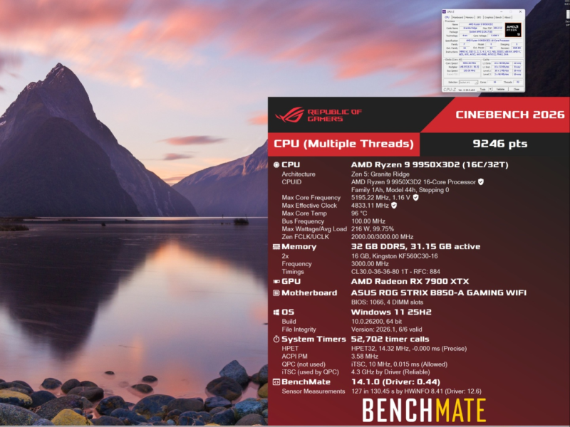 В базе данных HWBOT появились первые результаты тестирования AMD Ryzen 9 9950X3D2 Dual Edition с воздушным охлаждением