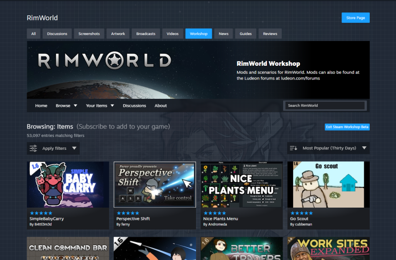 Valve сообщила об обновлении Мастерской Steam: поиск модов станет быстрее и удобнее